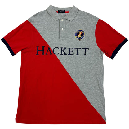 Hackett Polo In Red & Grey ( L )