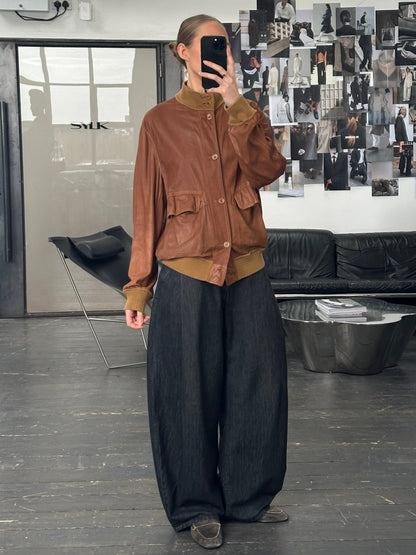 Italian Vintage 1980s Reversible Suede Leather Jacket - L