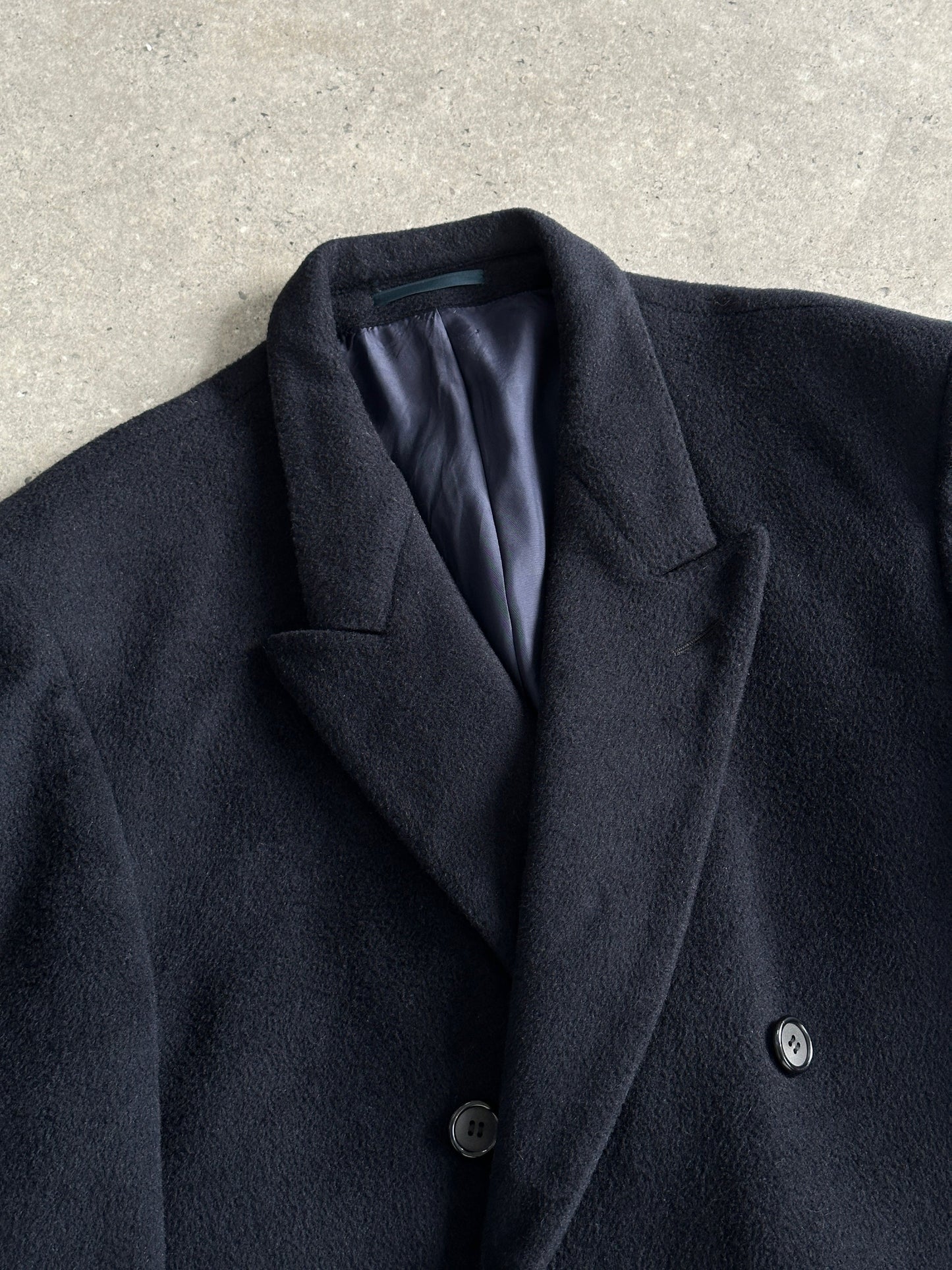 Vintage 1990s Wool Cashmere Double Breasted Coat - XXL