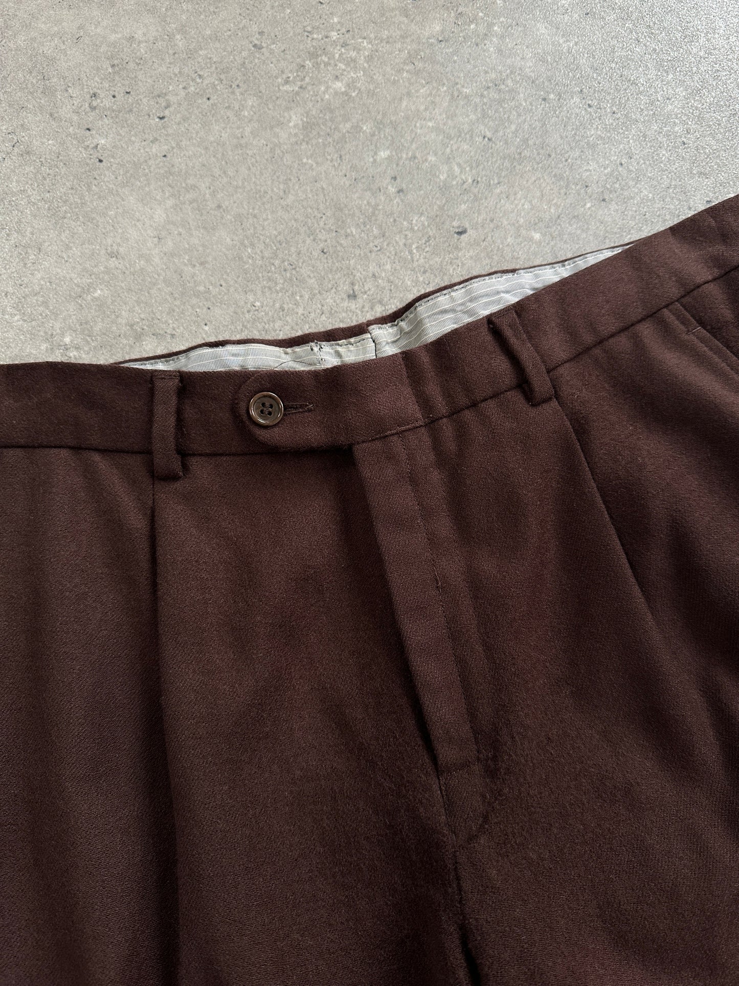 Italian Vintage Pure Brushed Wool  Trousers - W32