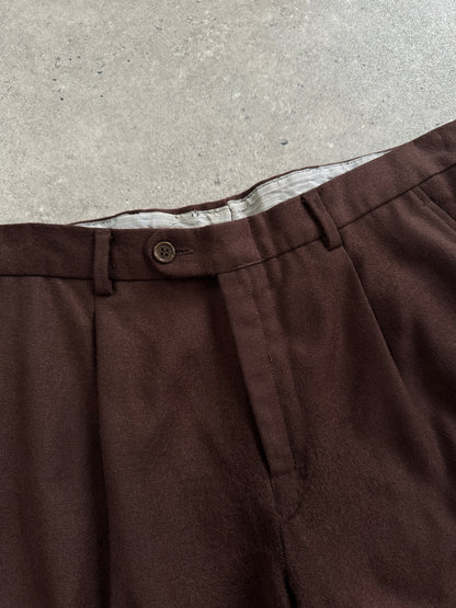 Italian Vintage Pure Brushed Wool  Trousers - W32