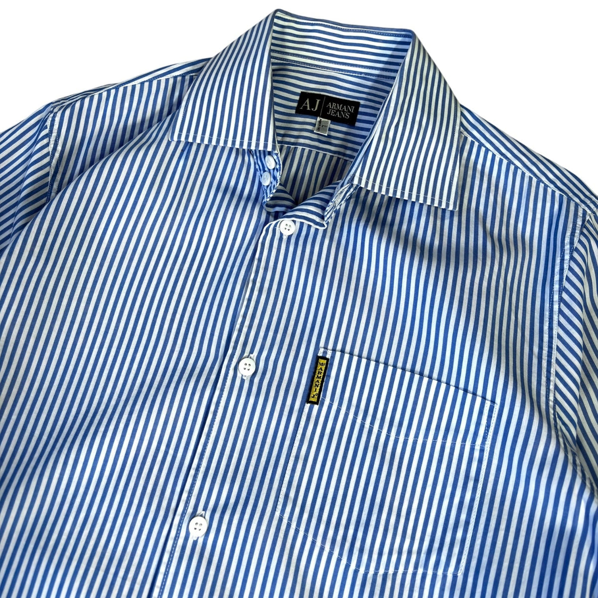 Armani Jeans 00’s Striped Longsleeve Shirt L | Large, Blue