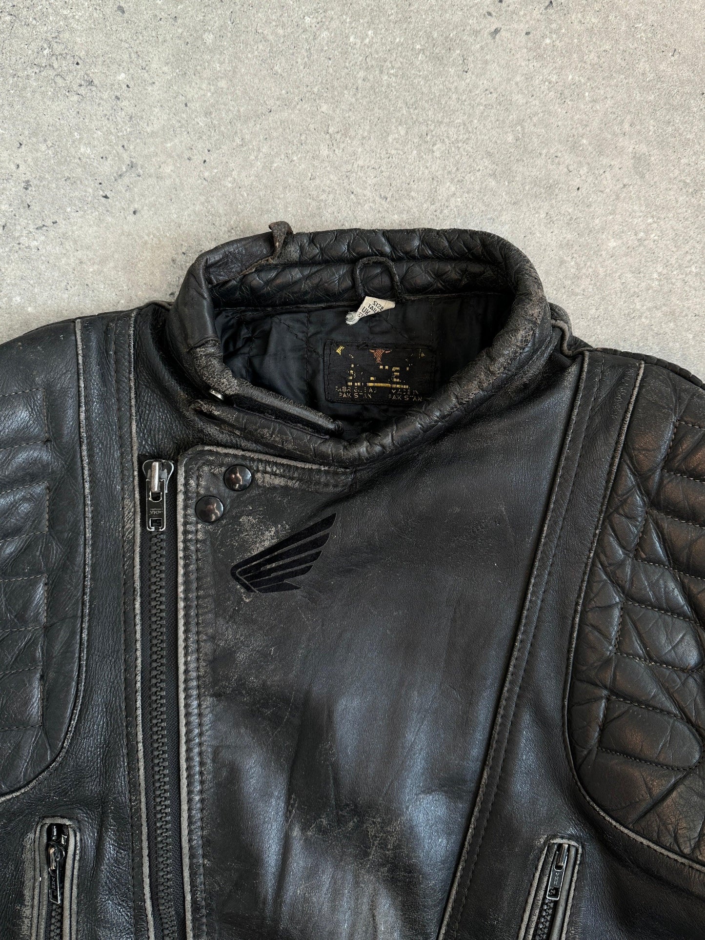 Vintage Motorcycle Distressed Leather Jacket - M/L - Known Source