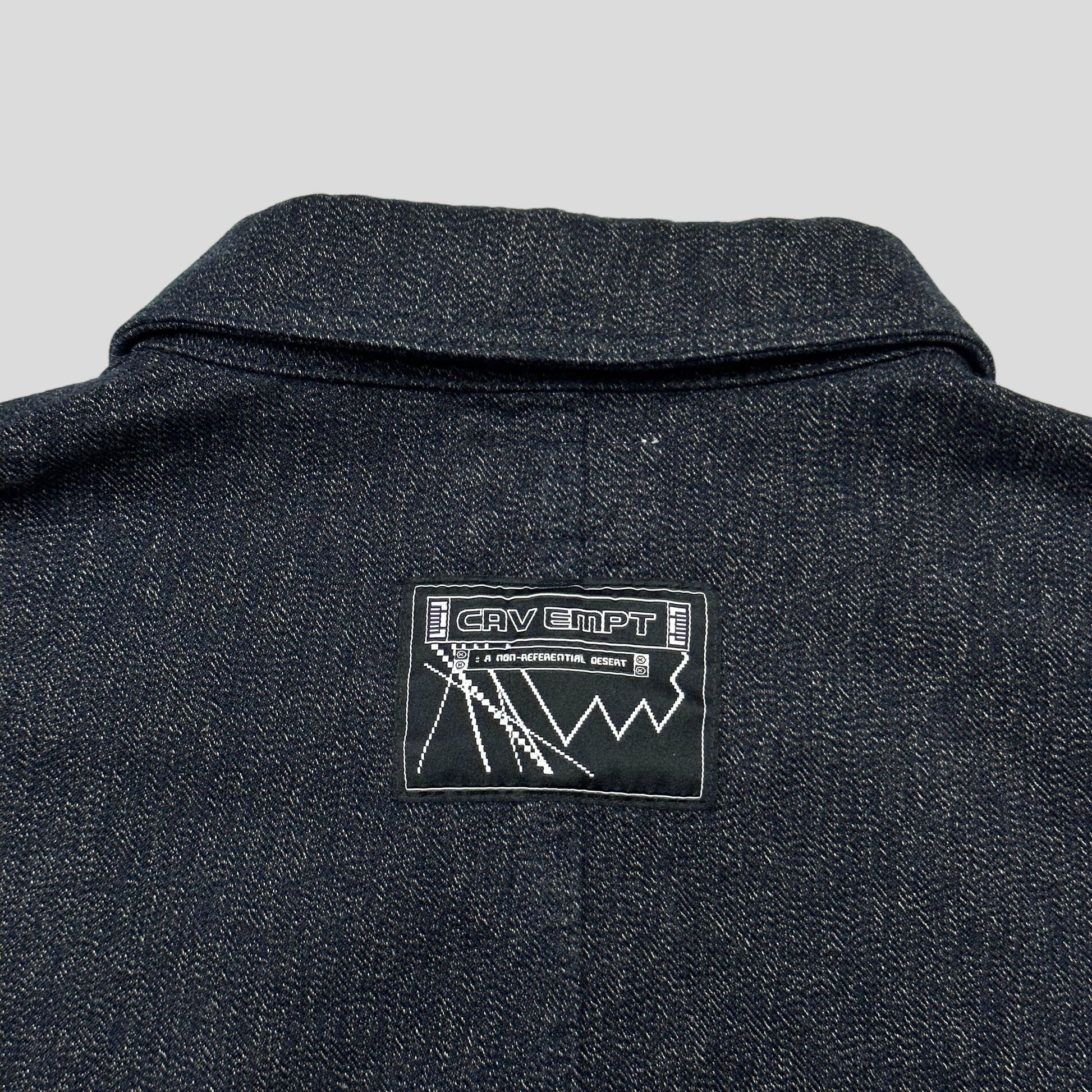 Cav Empt AW23 Black Heather Denim Boxy Jacket - L - Known Source