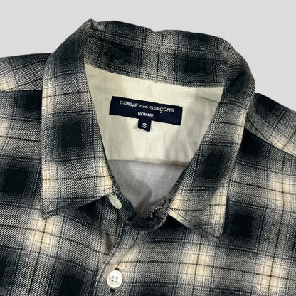 Comme Des Garçons Homme 2009 Shadow Plaid Panelled Flannel Shirt - S/M | Default Title, Grey