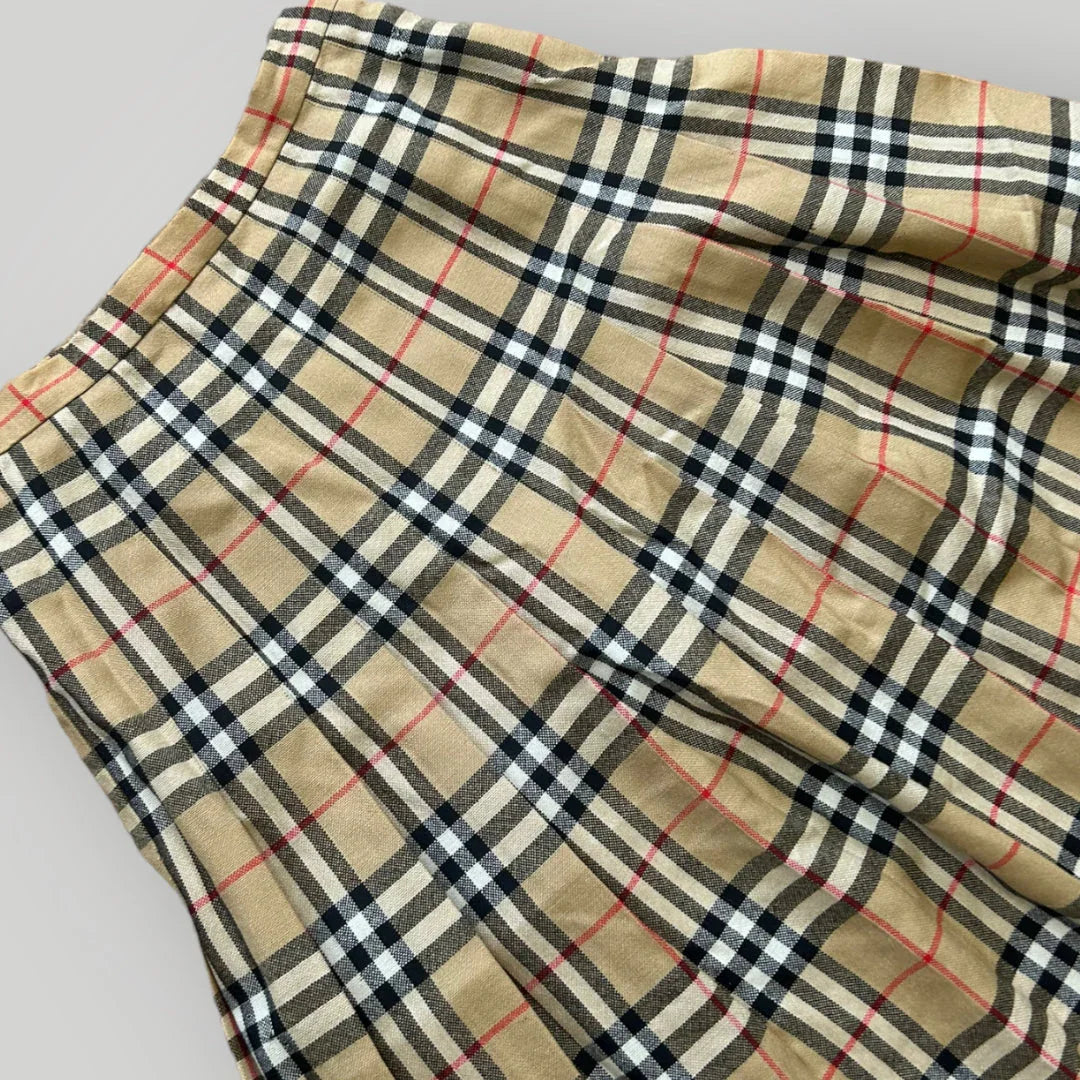 Burberry 1980's Pleated Wool Skirt 28"