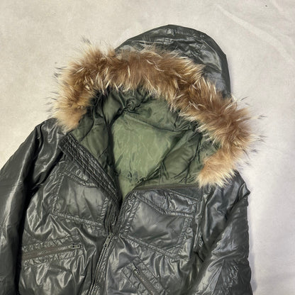 Takeo Kikuchi Jacket With Fur Hood In Green ( M )