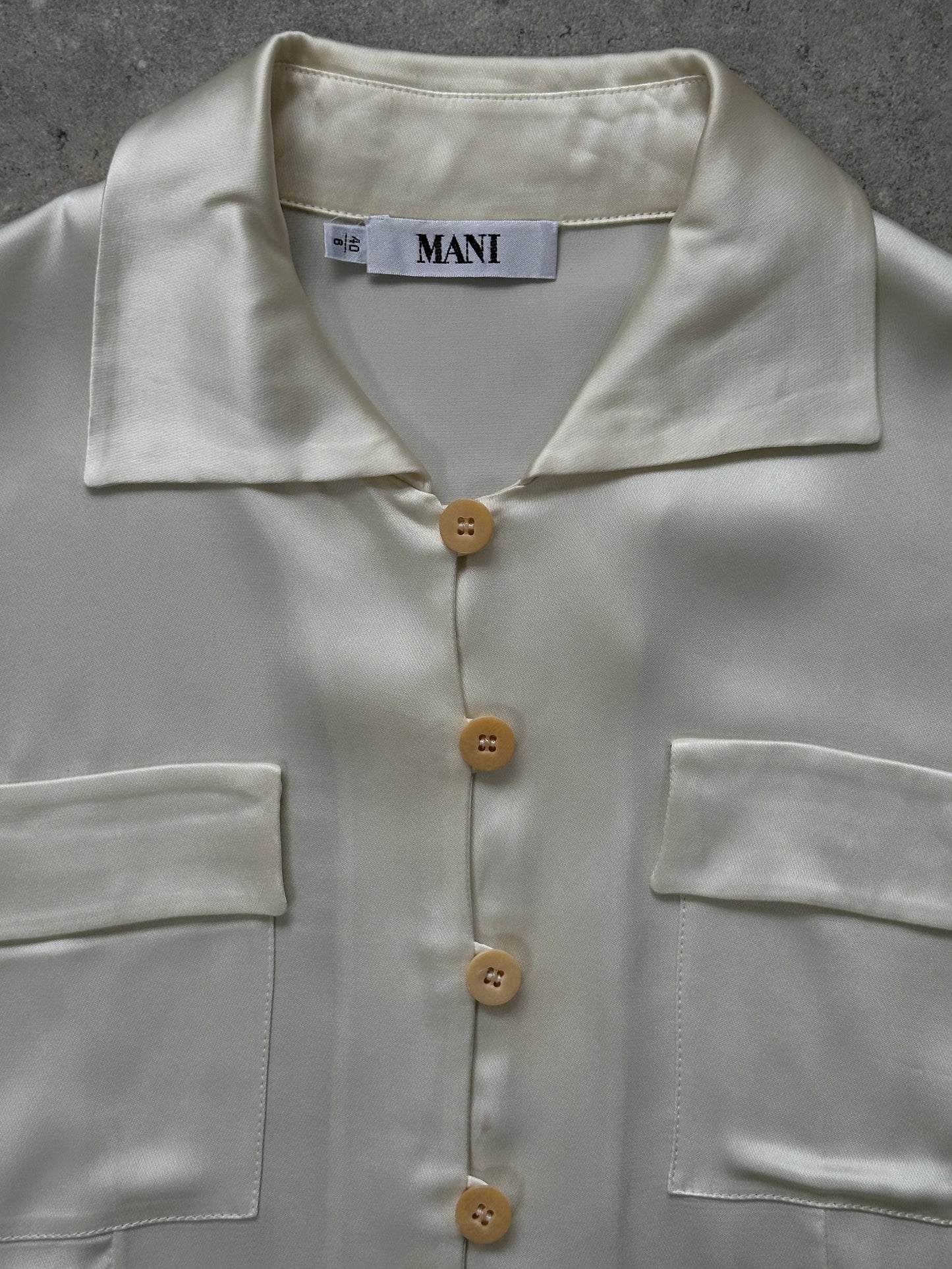 Mani 1990s Cropped Dress Shirt - S