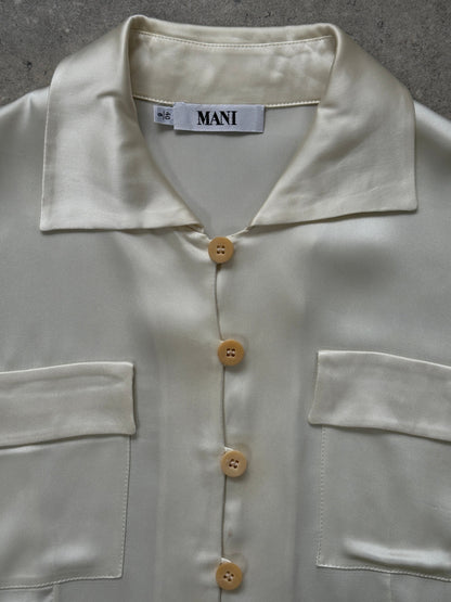 Mani 1990s Cropped Dress Shirt - S