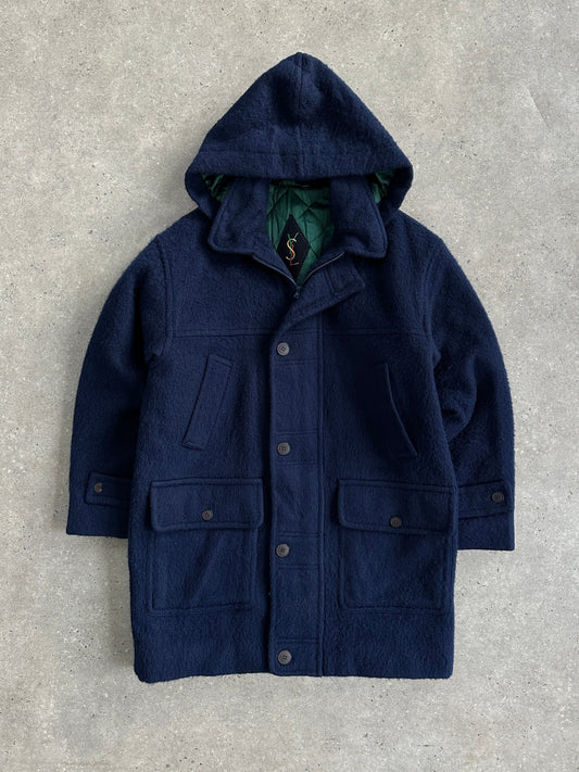 Yves Saint Laurent Sportswear 1980s Pure Wool Hooded Coat - XL/XXL