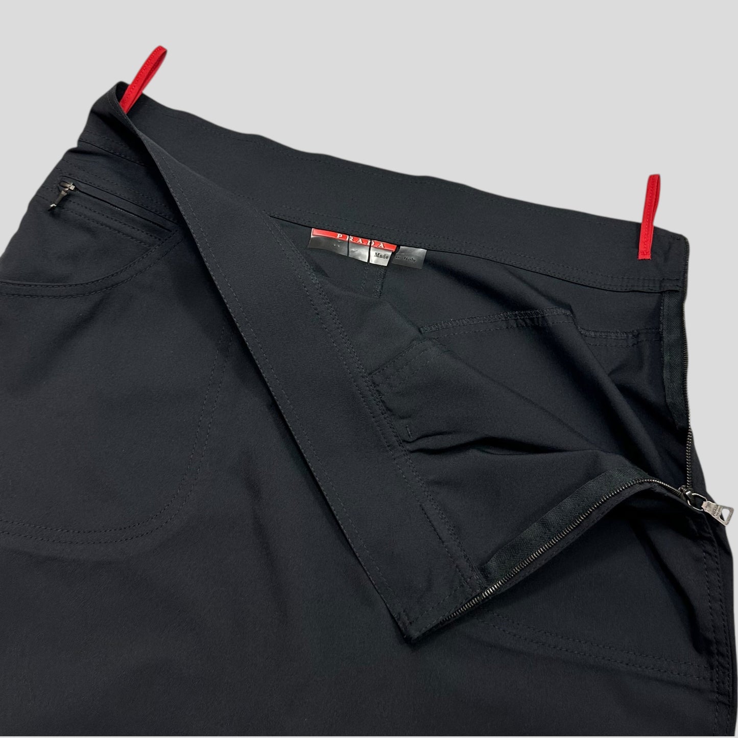 Prada Sport 00’s Nylon Stretchy Cargo Pencil Skirt - IT44 | Default Title, Black