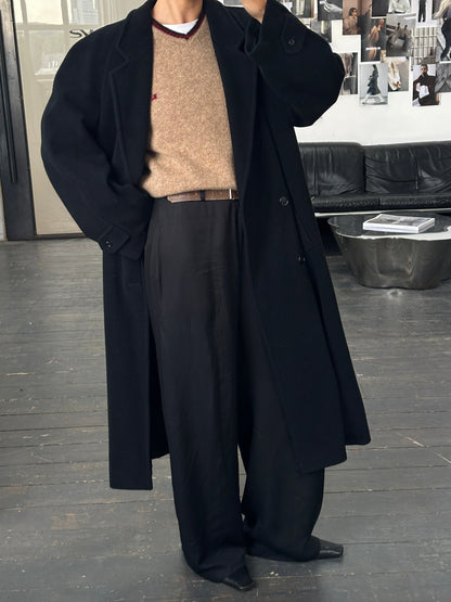 Vintage 1990s Wool Cashmere Double Breasted Coat - XL