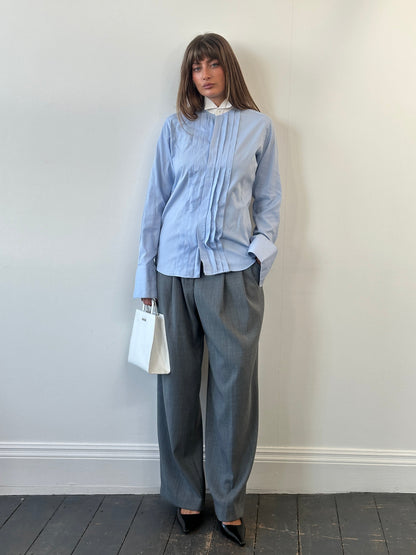 Christian Dior Monsieur 1980s Cotton Tuxedo Dress Shirt - M