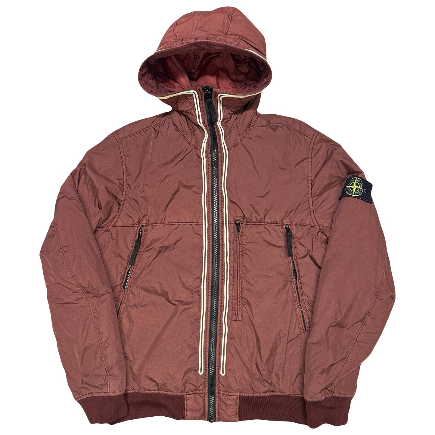 Stone Island Crinkle Reps NY Jacket in Burgundy ( M )