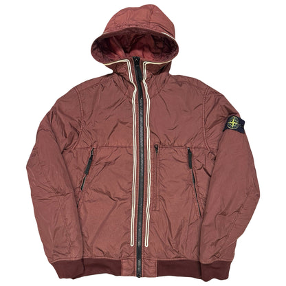 Stone Island Crinkle Reps NY Jacket in Burgundy ( M )