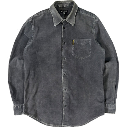 Armani Jeans 00’s Mini Corduroy Shirt M | Medium, Charcoal