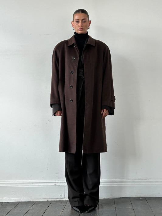 Pierre Balmain 80s Pure Cashmere Coat - XL