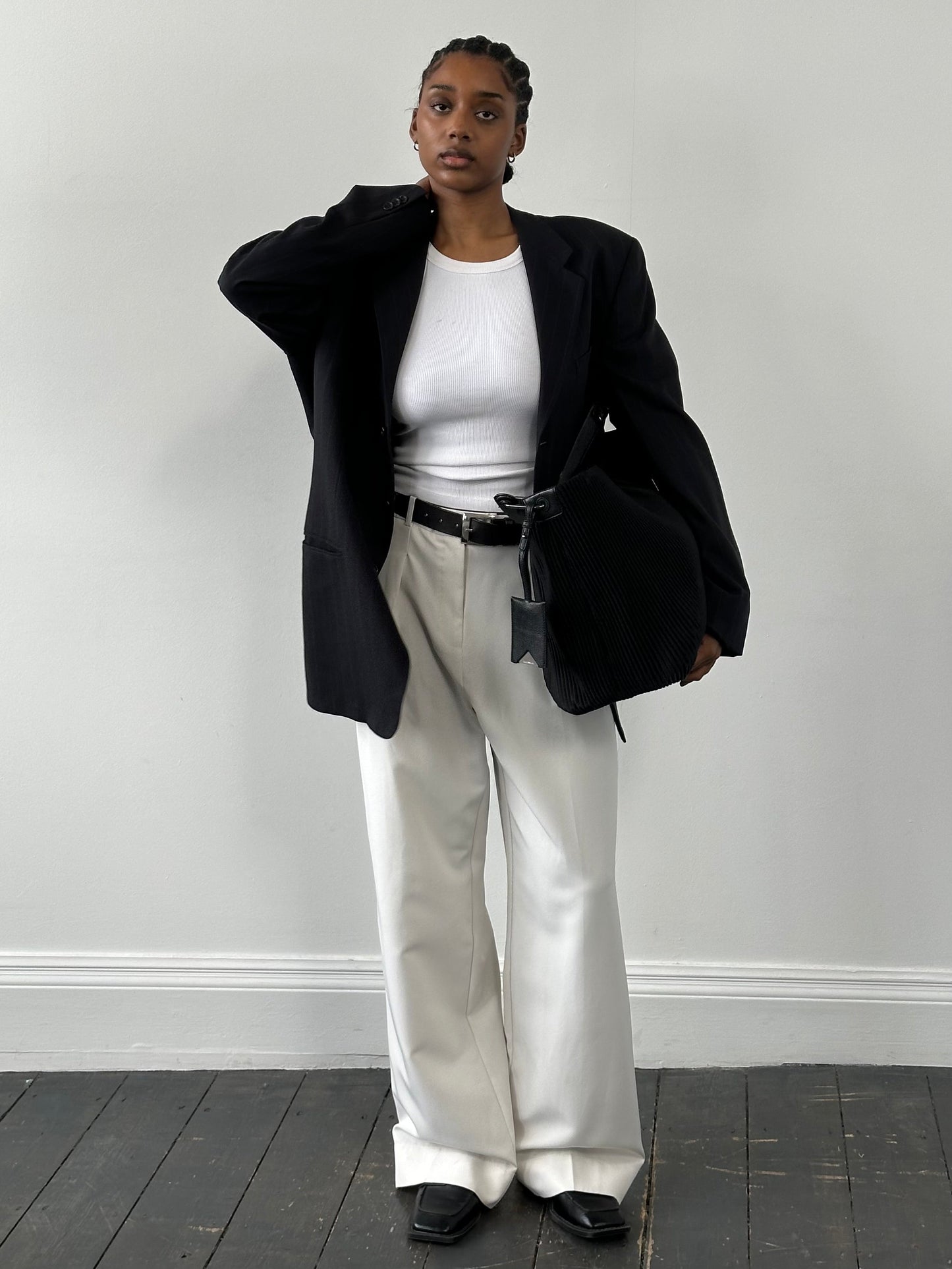 Armani Collezioni 2000s Pure Wool Stripe Single Breasted Blazer - 42R/XL