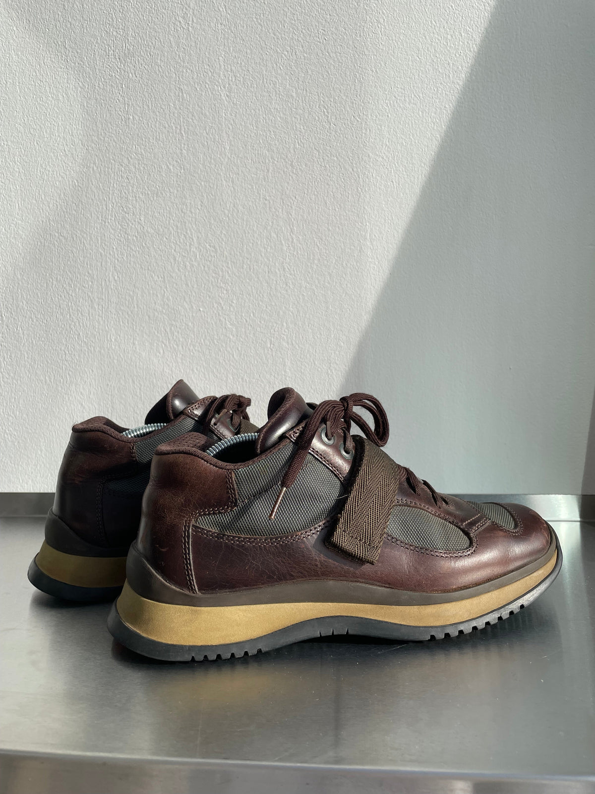 Prada Sport 00s Leather Strap Hiking Boots | SMALL, Red