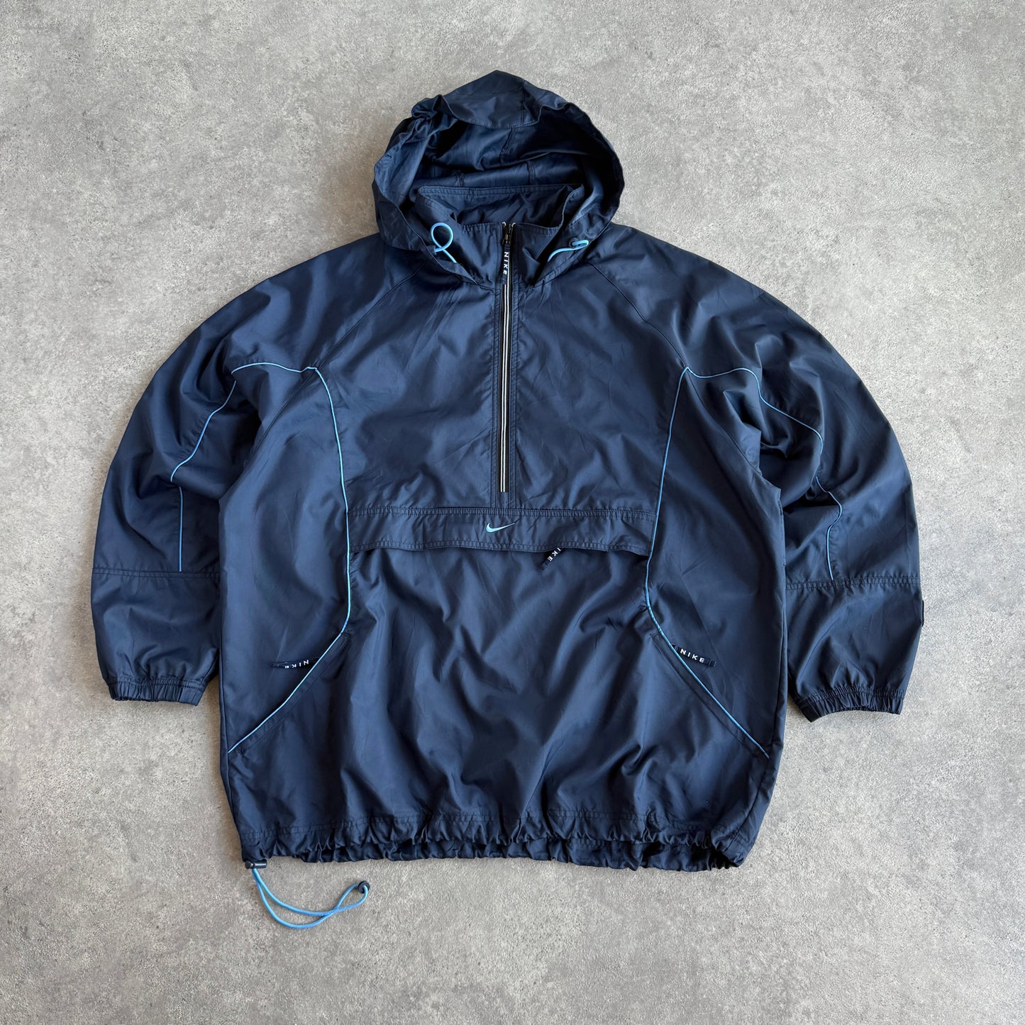 Nike 2000s 1/4 zip technical spellout shell jacket (XL)