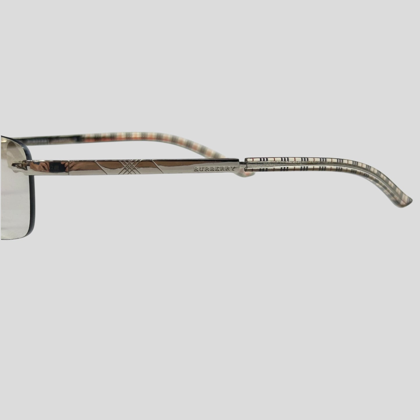 Burberry Safilo Nova Check Logo Metal Square Sunglasses