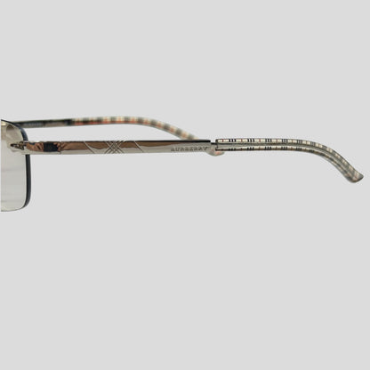 Burberry Safilo Nova Check Logo Metal Square Sunglasses