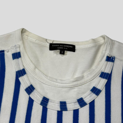 Comme Des Garçons Homme 2009 Striped Appliqué Pocket T-shirt - S | Default Title, White