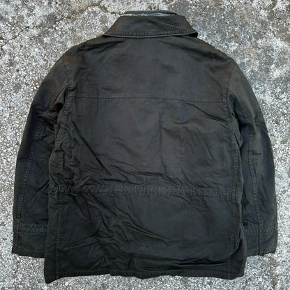 A/W1995 Charcoal Raso Gommato Dual Layer Multi Pocket Jacket