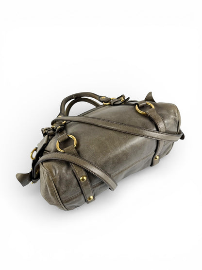 2010s Miu Miu Vitello Lux 2Way Handbag | O/S, Khaki