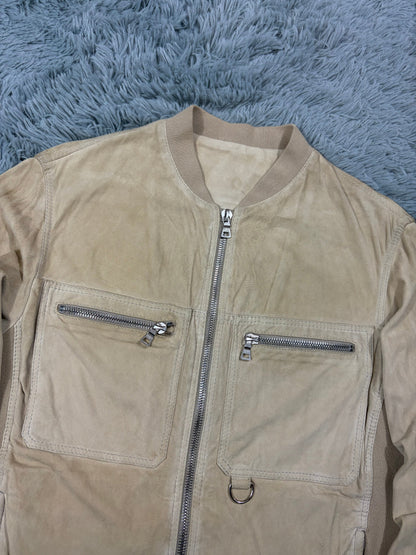 Prada Sport 00’s Suede Leather D-ring Cargo Biker Jacket - M | O/S, Beige
