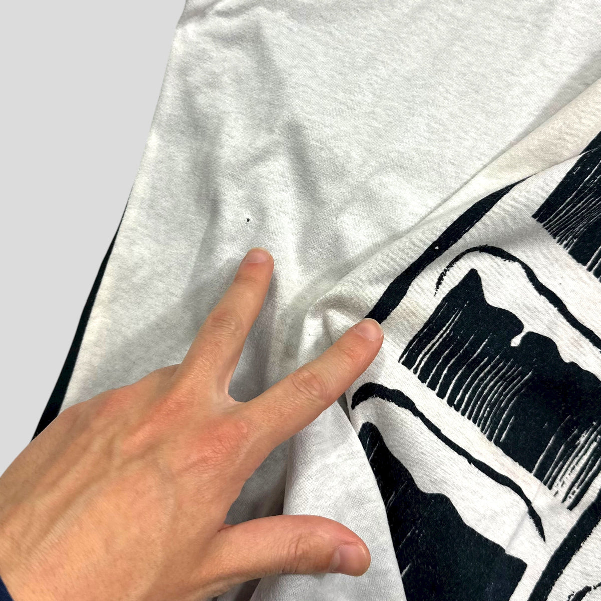Issey Miyake 80’s Brush Graphic Oversized T-shirt Top - M/L | Medium, Black