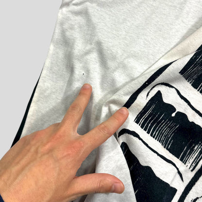 Issey Miyake 80’s Brush Graphic Oversized T-shirt Top - M/L | Medium, Black