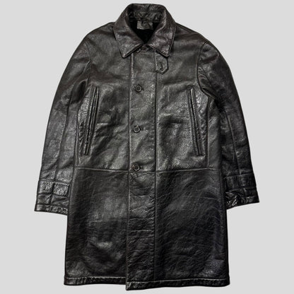 Prada Milano 00’s Leather Sheepskin Fur Full Lined Long Coat - IT50 (L/XL)