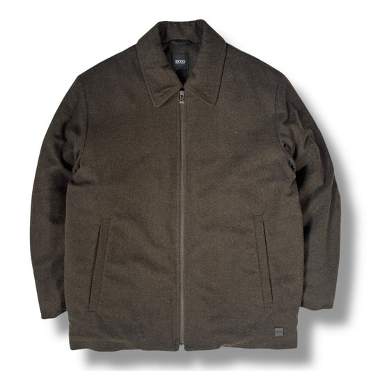 Hugo Boss 00’s Olive Cashmere Wool Jacket L | Large, Olive