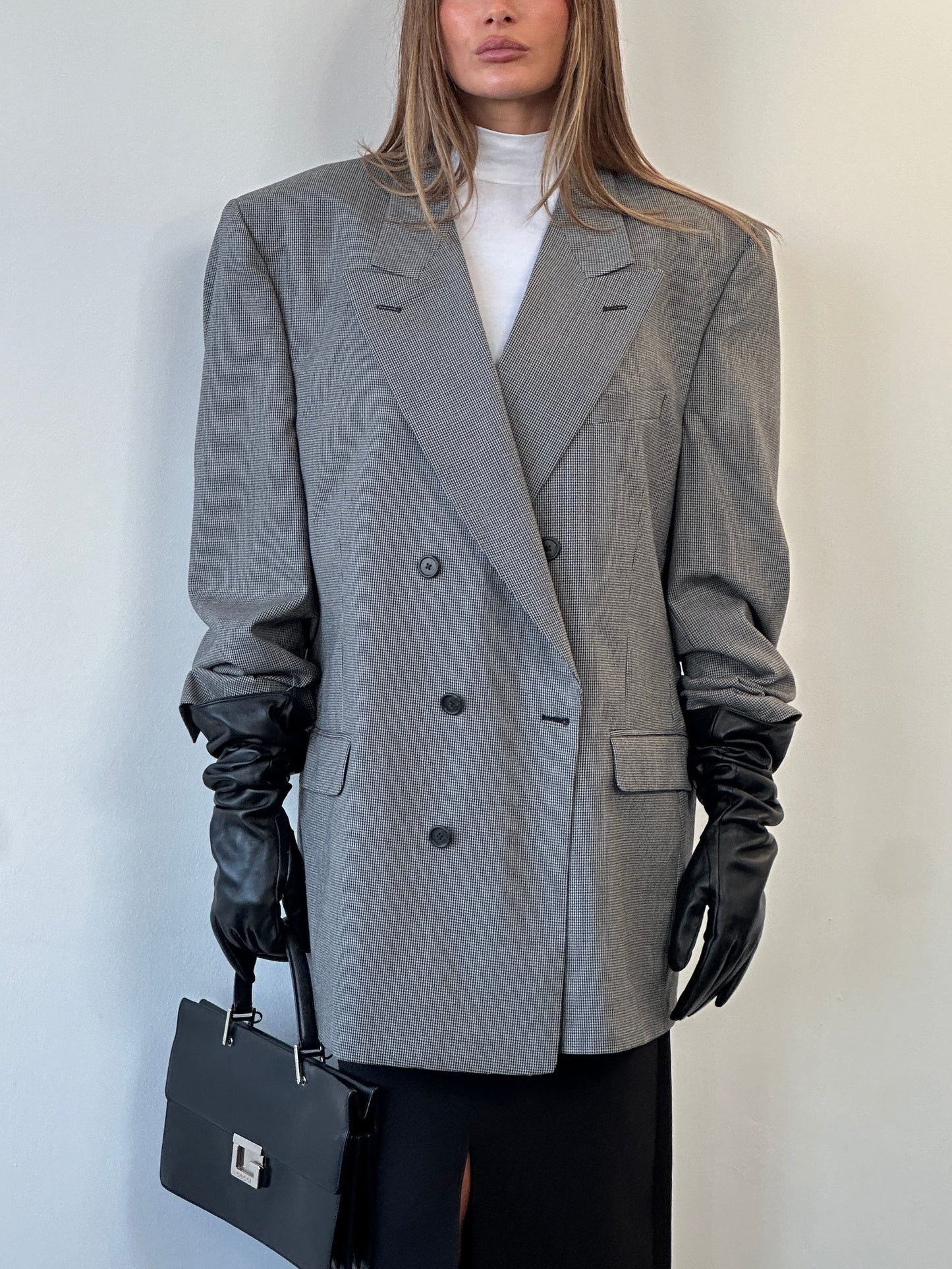 Christian Dior Monsieur 1980s Pure Wool Houndstooth Blazer - 44R/XL
