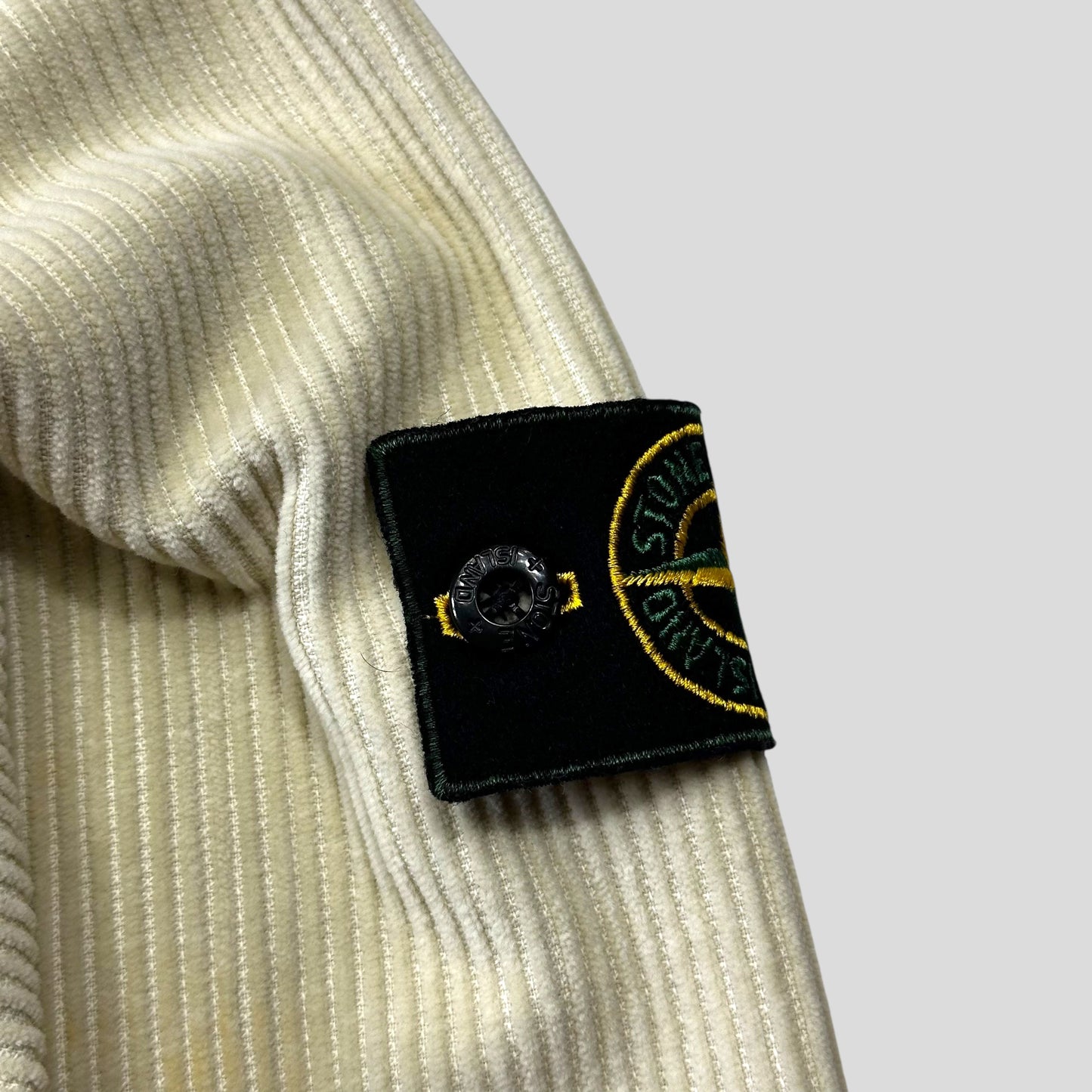 Stone Island 1995 Double Pocket Zip-Up Jumbo Corduroy Shirt - M/L | Default Title, Cream