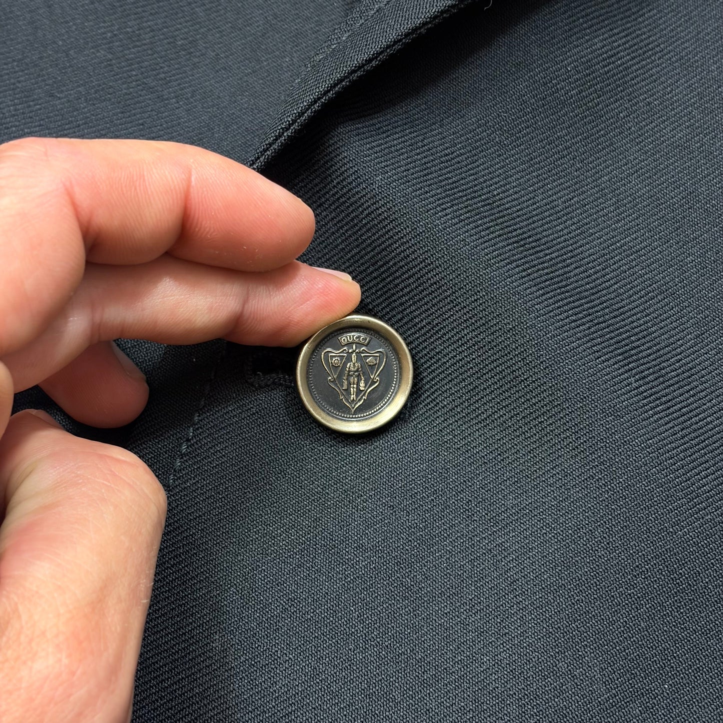 Gucci by Tom Ford 00’s Crest Button Wool Dinner Jacket - IT54 | Default Title, Black