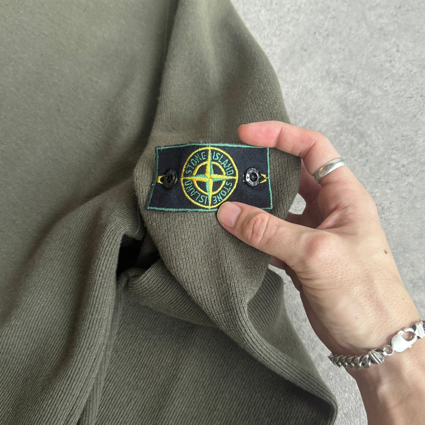 Stone Island RARE A/W 1998 heavyweight mock neck knitted jumper (XL)