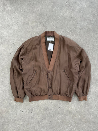 Vintage Pure Silk Bomber Jacket - XL