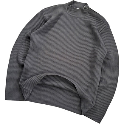 Armani Collezioni 00’s Merino Wool Shoulder Zip Jumper L | Large, Grey