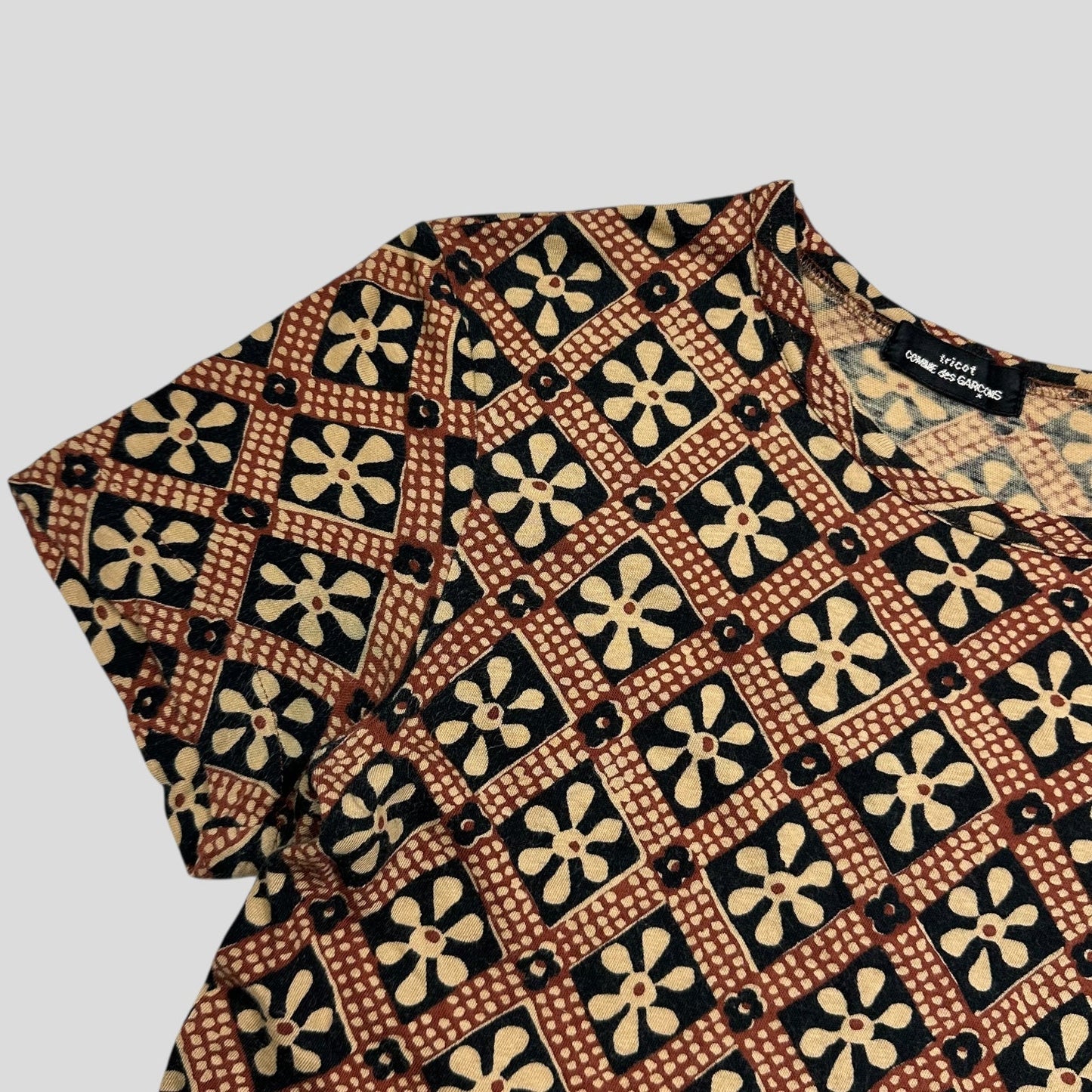 Comme Des Garçons Tricot 1997 Floral Print Babydoll T-shirt - S