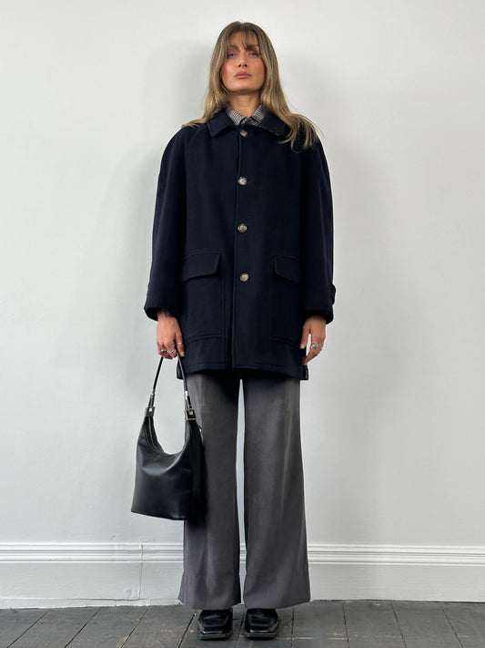 Burberry New Wool Single Breasted Coat - XL