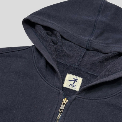 Hai Sporting Gear by Issey Miyake 80’s Ice Hockey Graphic Boxy Hoodie - M/L | Large, Navy