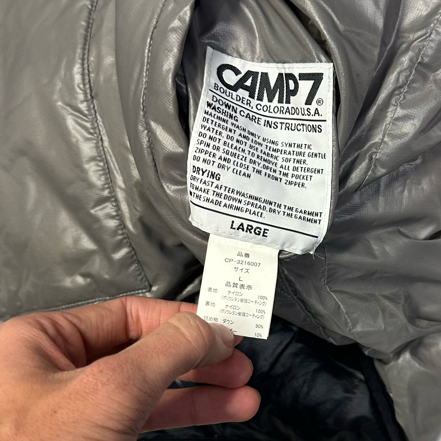 Camp 7 Reversible Puffer Jacket In Grey & Black (L) | Camp 7, Black