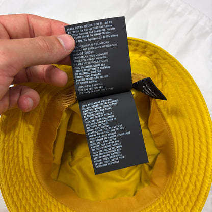 Prada Milano 2020 Re-nylon Yellow Panama Bucket Hat | O/S, Metallic Yellow