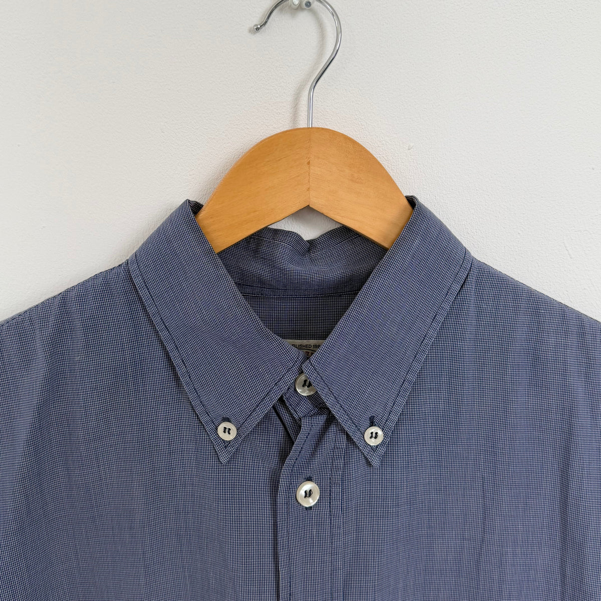 1990s armani jeans short sleeve button up shirt | O/S, Blue