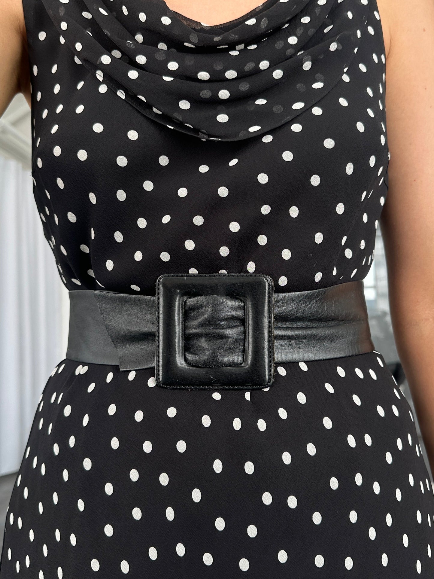 Vintage 1990s Square Leather Belt - XS-S