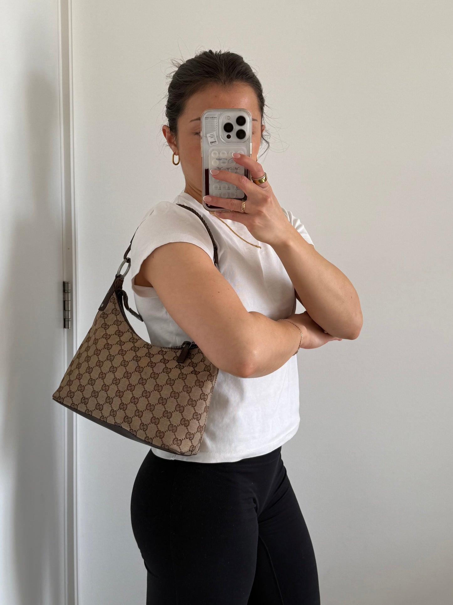 Vintage 90s Gucci GG Monogram Shoulder Bag | O/S, Multicoloured