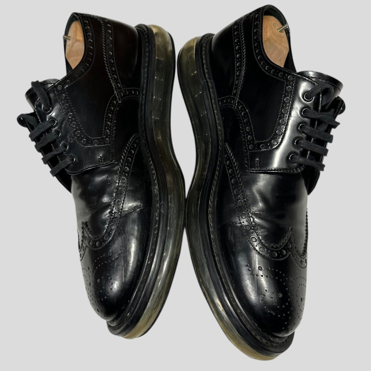 Prada Air Levitate Brogues Black Leather Derby Shoes - UK9 | O/S, Black
