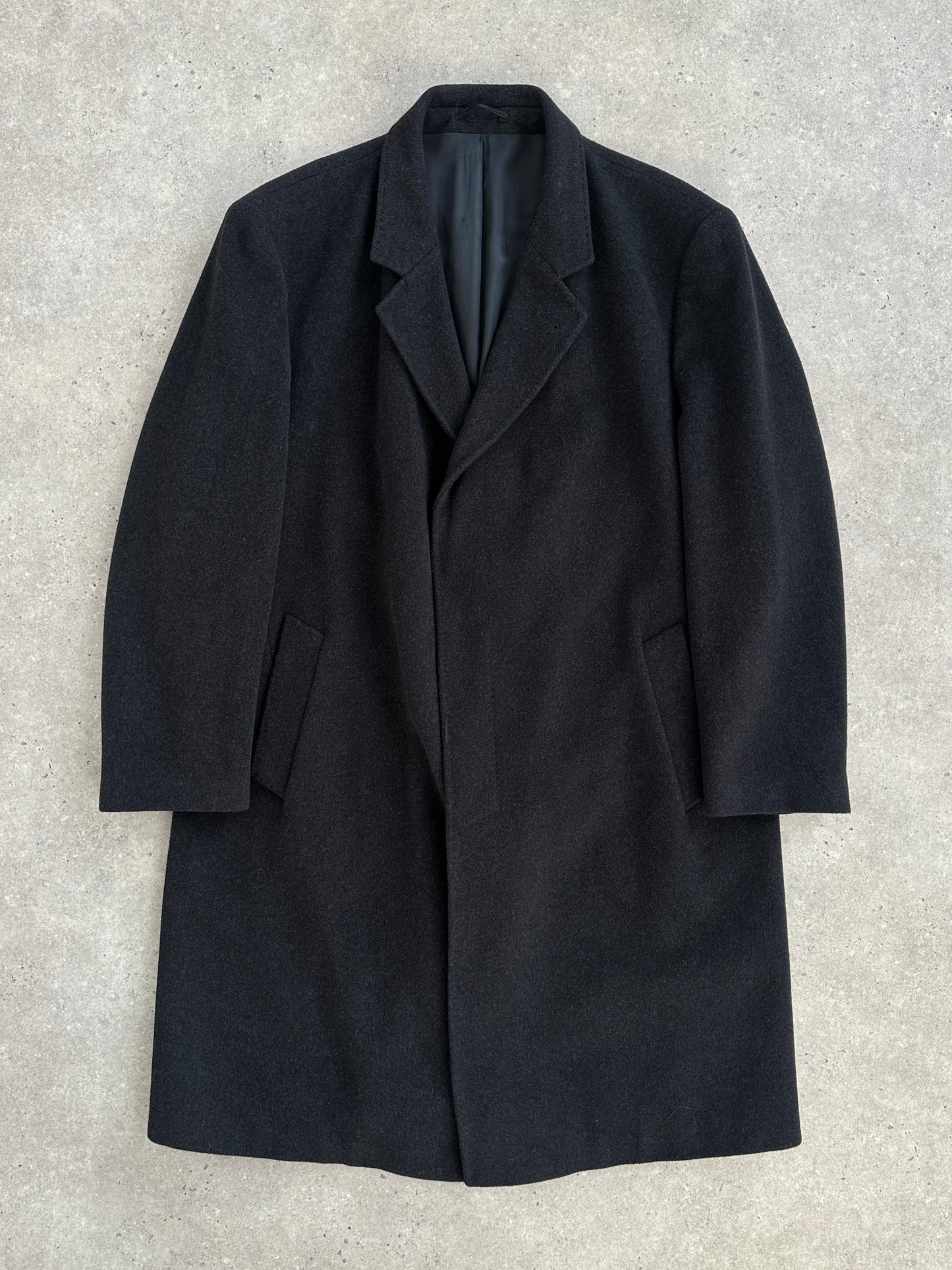 Vintage 1990s Cashmere Wool Concealed Placket Coat - XXL/XXXL